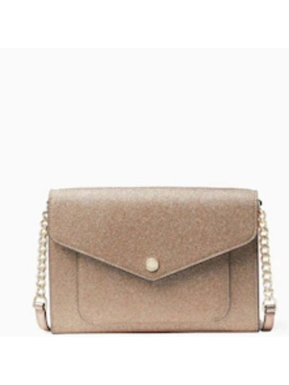 KATE SPADE TINSEL FLAP CROSSBODY IN ROSE GOLD